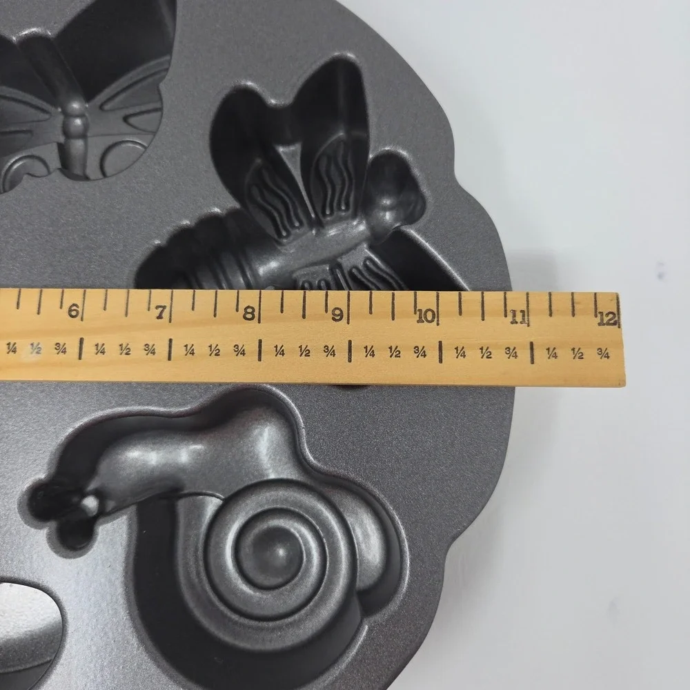 Nordic Ware Garden Bugs Cupcake Pan Snail Bee Lady Bug Butterfly Dragonfly